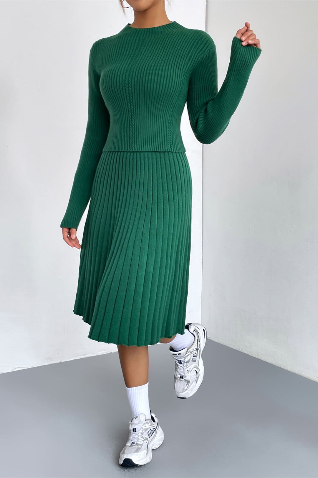 A-Line Knit Sweater Skirt Set