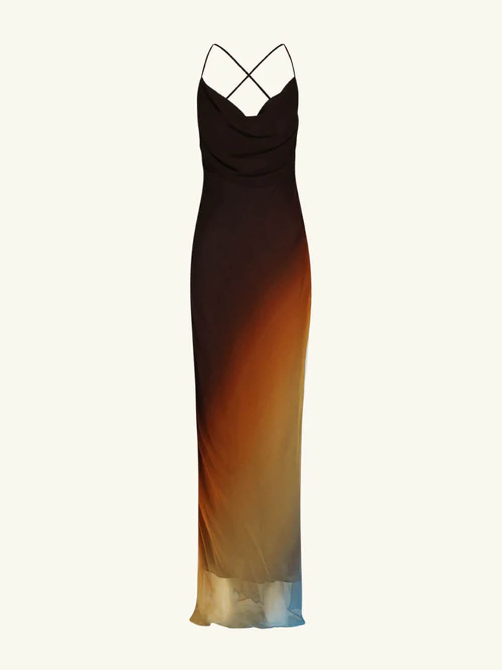 Sukienka maxi z diagonalu bez pleców