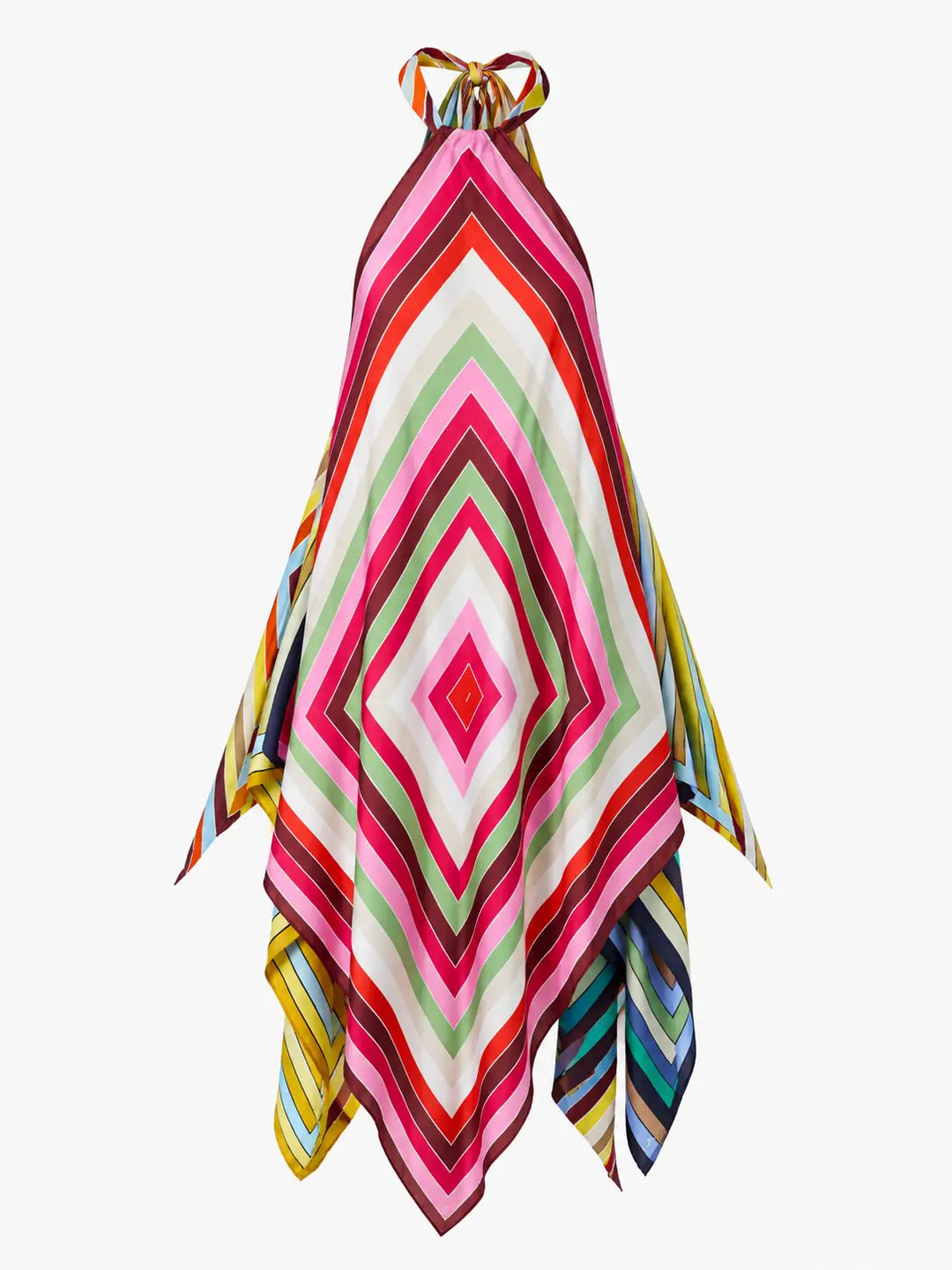 Geometric Halter Handkerchief Dress