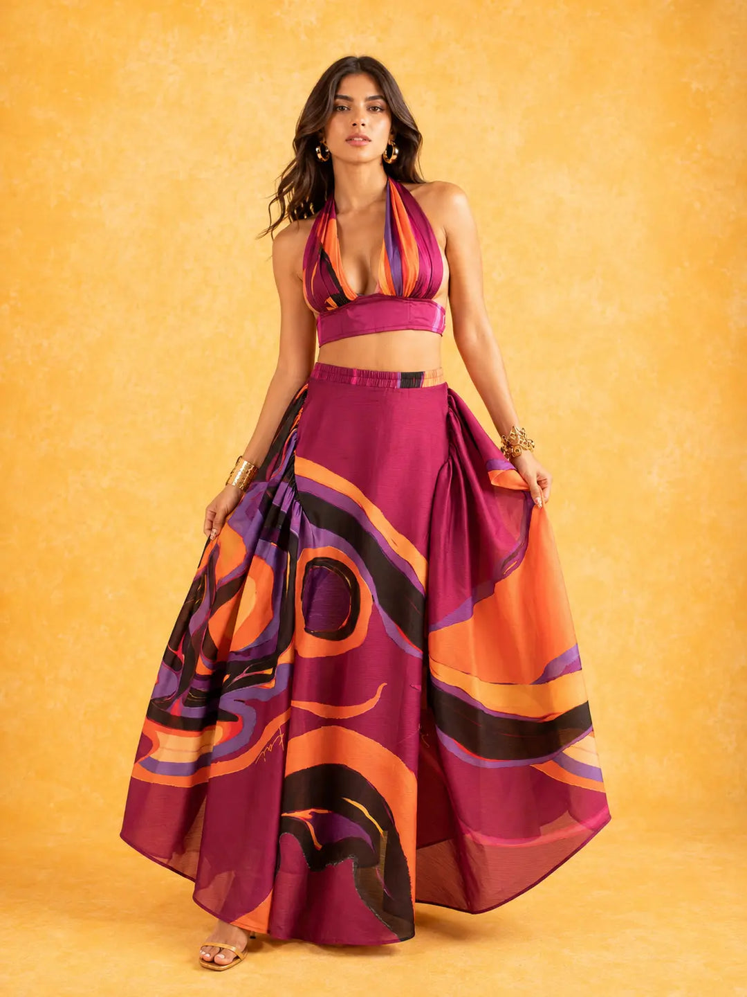 Conjunto de saia Sunset Swirl