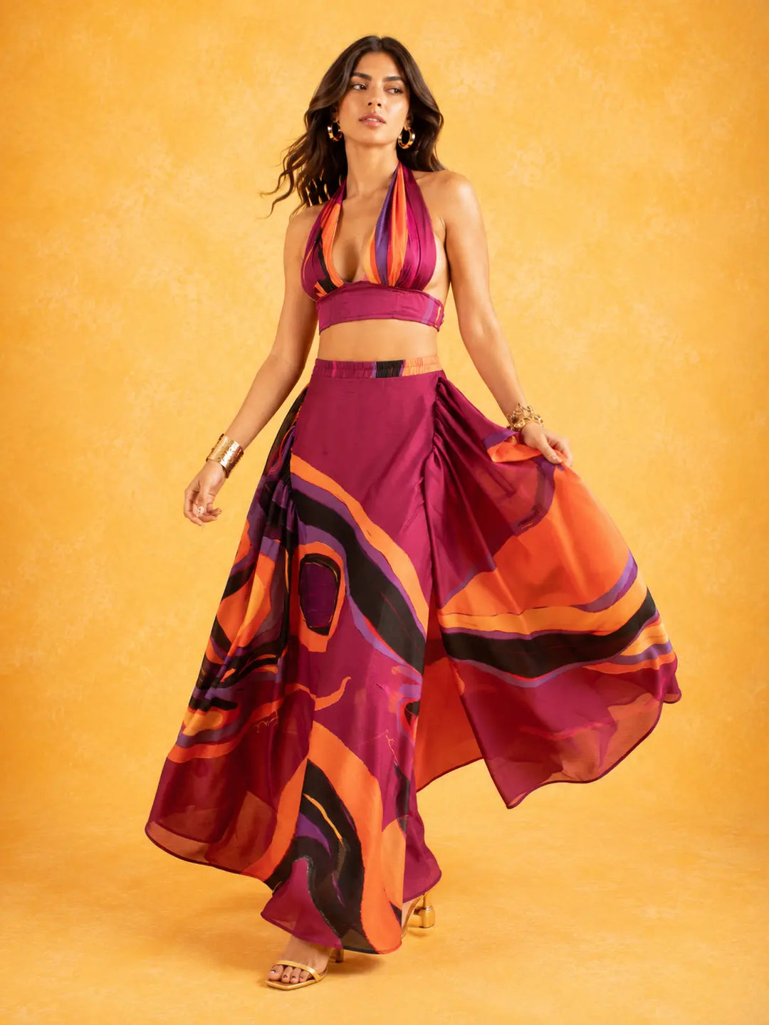 Conjunto de saia Sunset Swirl