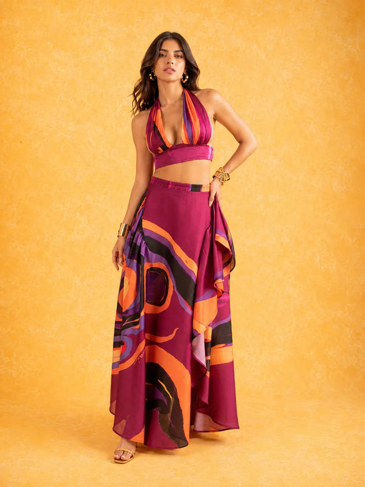 Conjunto de saia Sunset Swirl