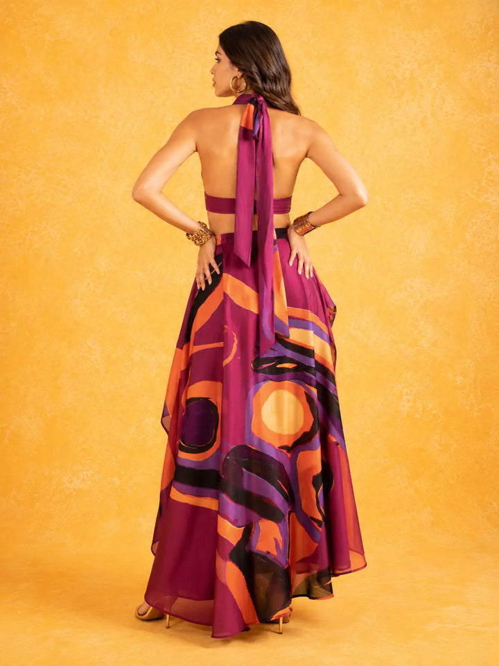 Conjunto de saia Sunset Swirl