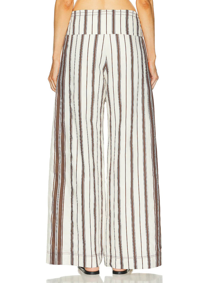 Cannoli Striped Fold-Over Waist Pants