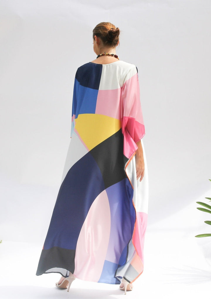 Mehrfarbiger Satin-Kaftan