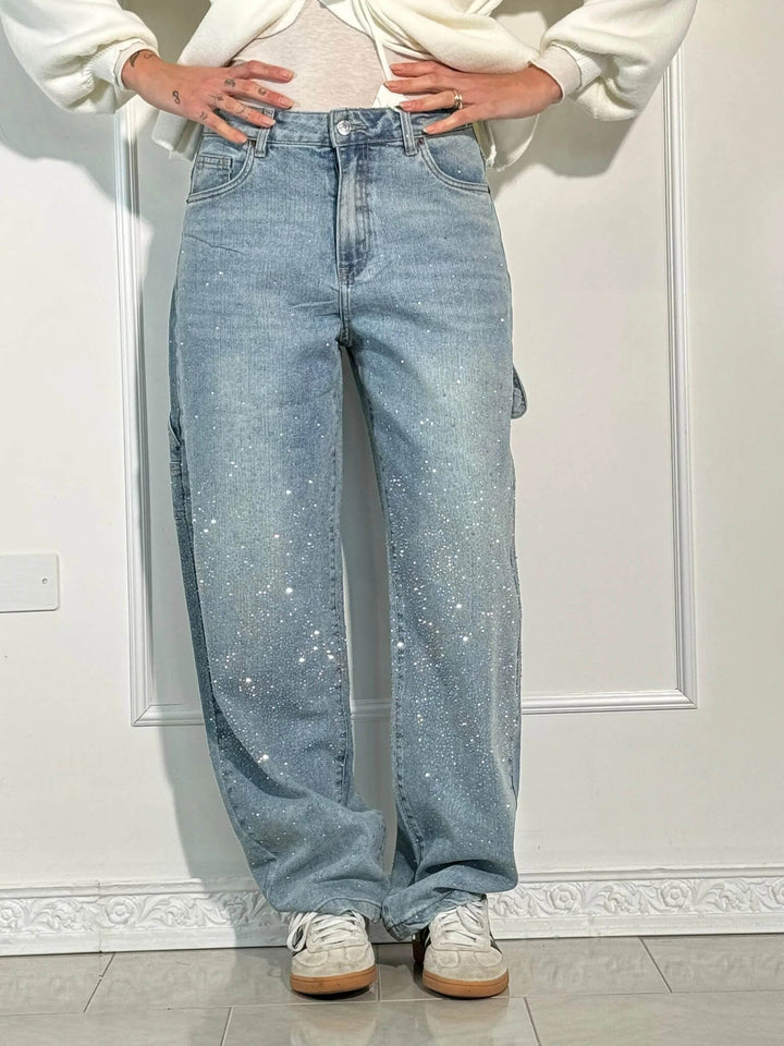 Ballong Snickare Skinande Denim Jeans