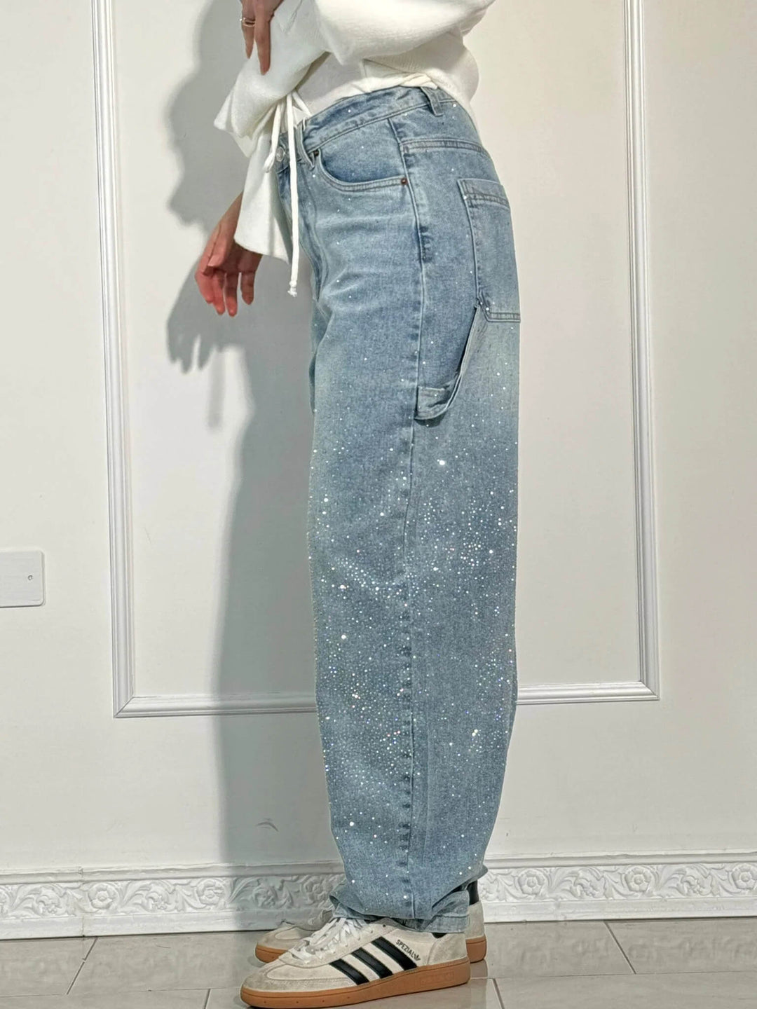 Ballong Snickare Skinande Denim Jeans