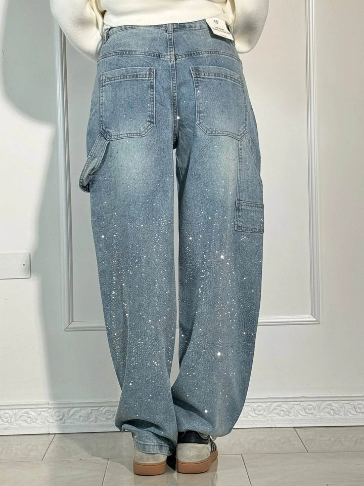 Jeans din denim Shine Carpenter cu balon