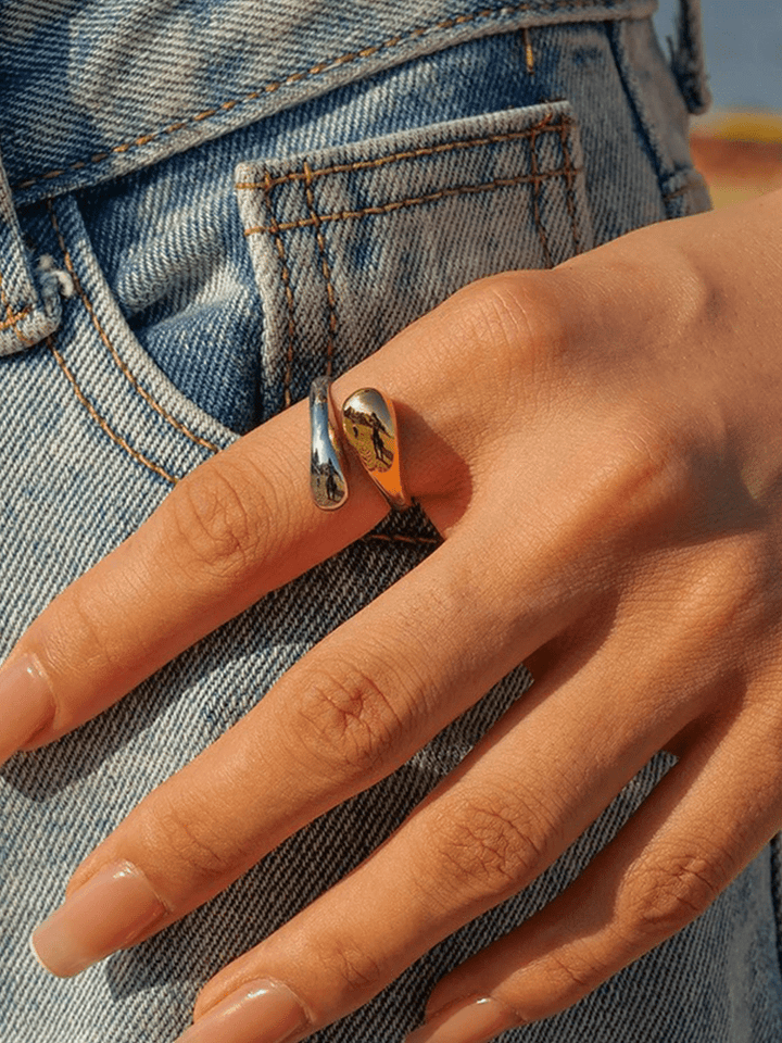 Δαχτυλίδι Jessica Drop χρυσό-ασημί