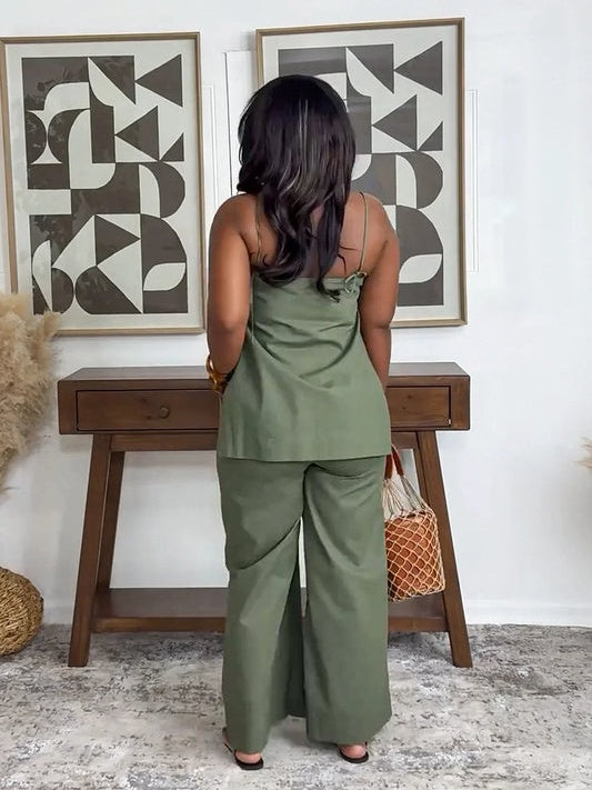 Minimalist Side Slit Pants Set