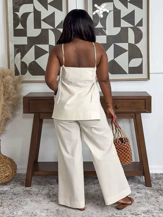Minimalist Side Slit Pants Set
