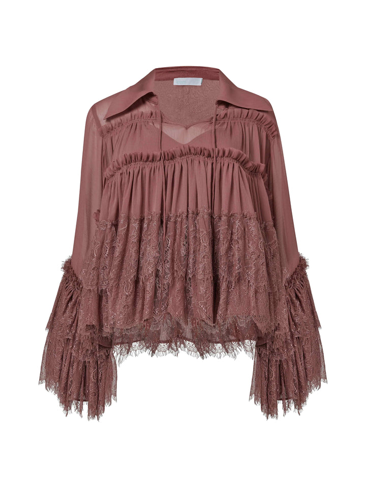 Dusty Rose Lace Two-Piece Set