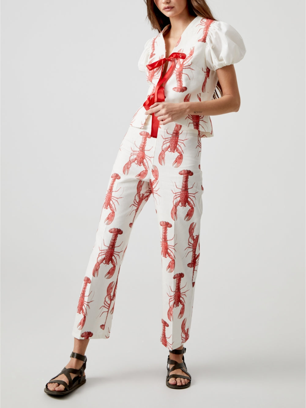 Ensemble pantalon droit à imprimé homard