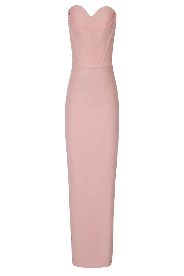 Seksing Strapless Bandage Midi Dress