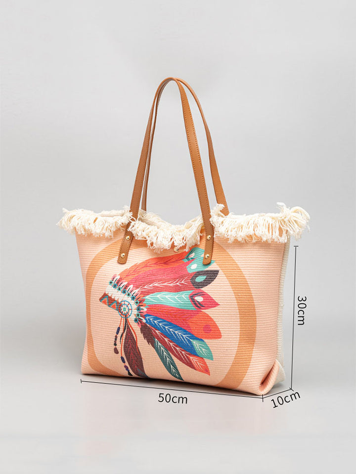 फैशनेबल मुद्रित कैनवास शोल्डर बैग