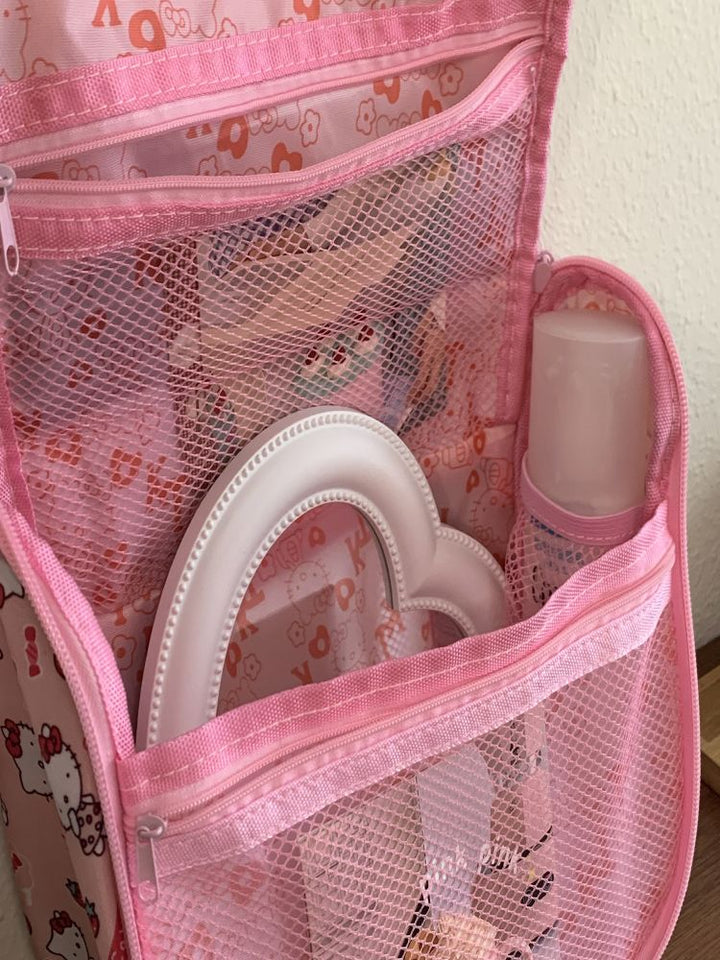 Pink KT Cat Makeup Bag