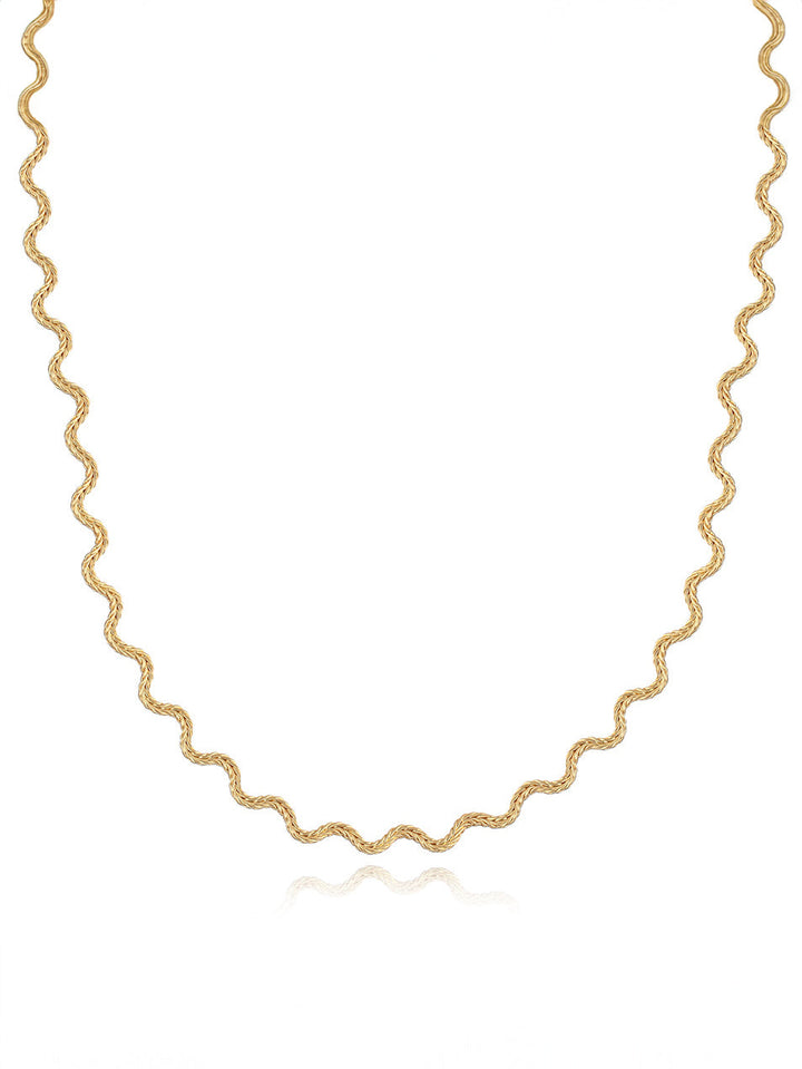 Naszyjnik z teksturowanym łańcuszkiem w kształcie fali