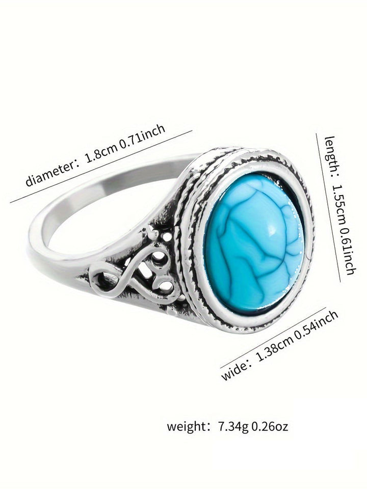 Ring aus Sterlingsilber mit exquisitem blauen Stein