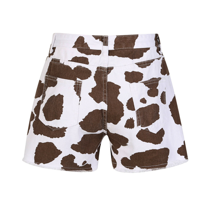 Short imprimé vache marron style cowboy