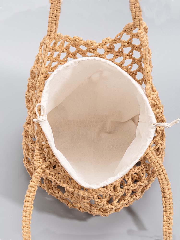 綿糸織り網バッグ