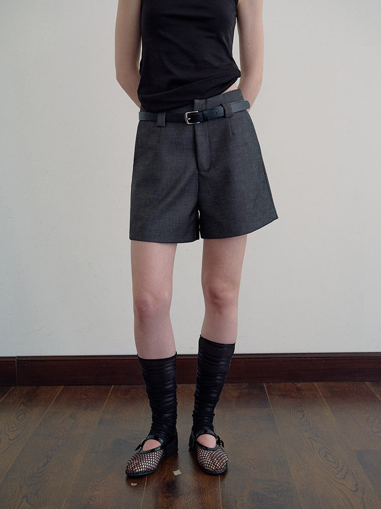 Casual Slim-Fit Blazer Shorts