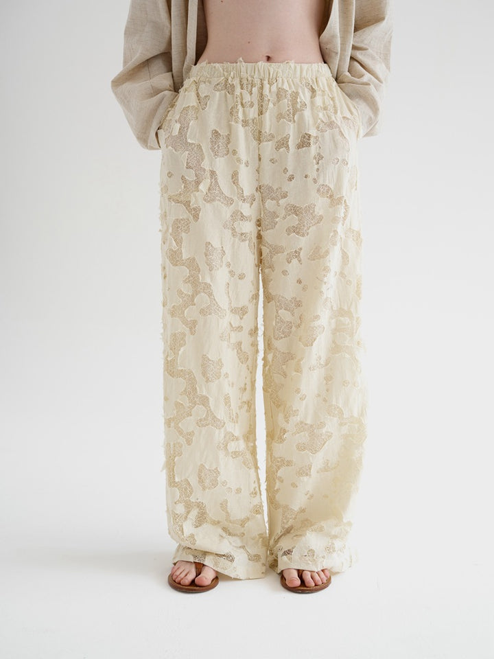 Hollow Lace Casual Long Pants