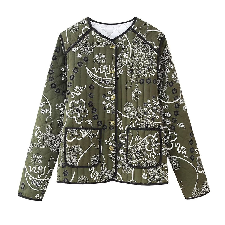 Veste matelassée à imprimé floral ethnique