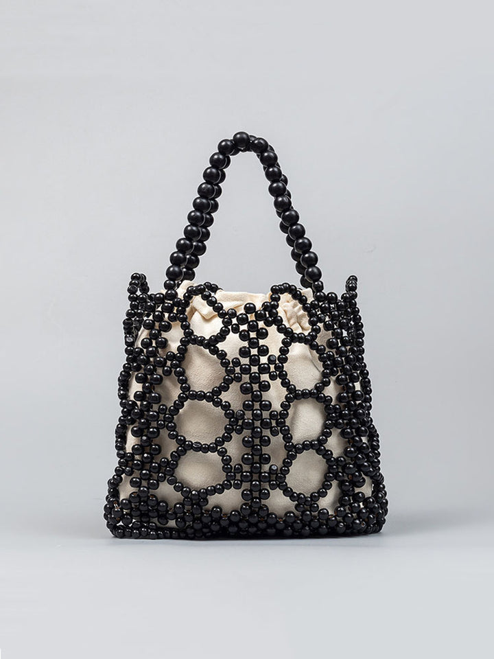 Handwoven Wooden Bead Tote Bag