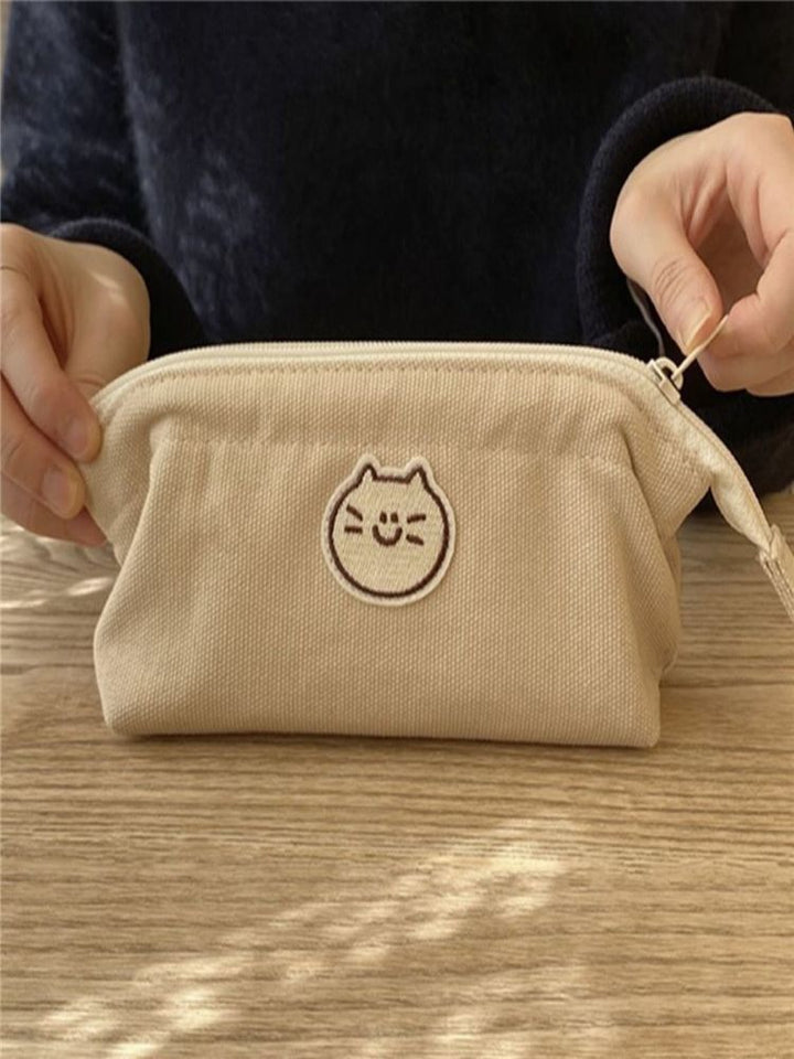 Cat and Dog Canvas Pencil Case