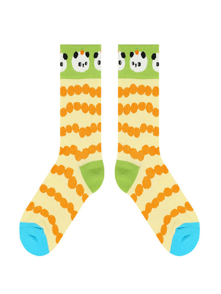 Cartoon Panda Pattern Cotton Socks