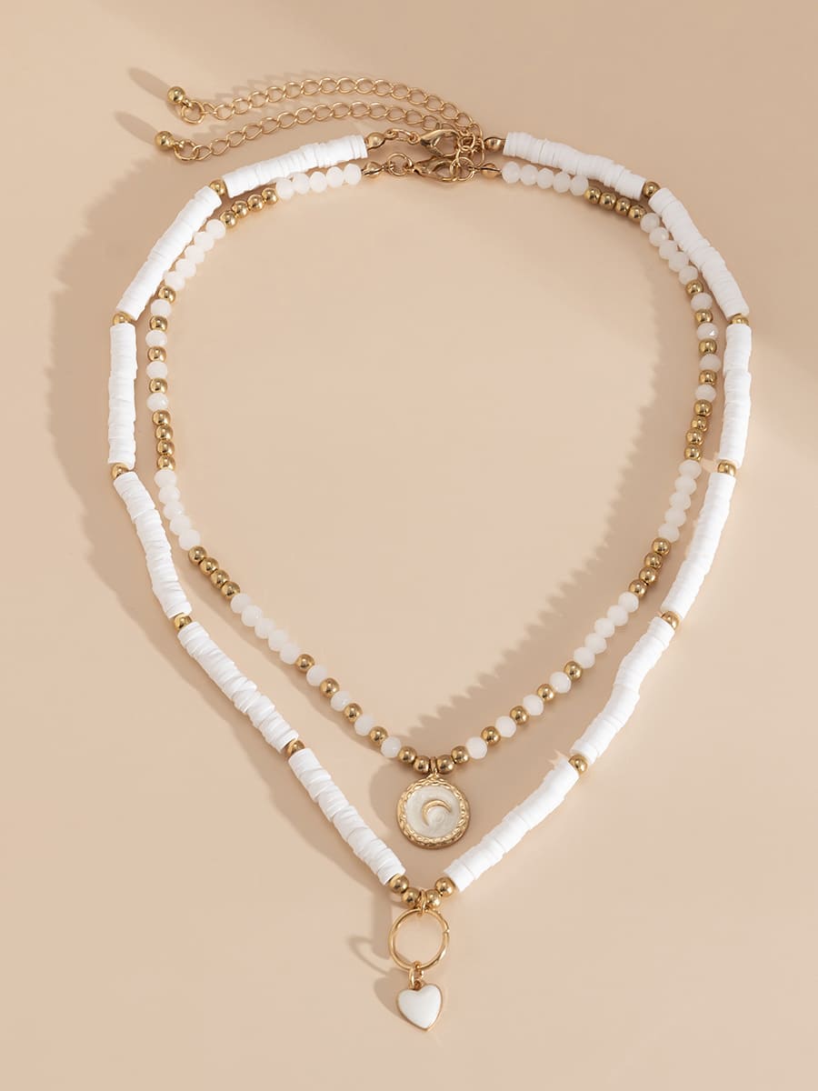 Boho Heart Crystal Necklace