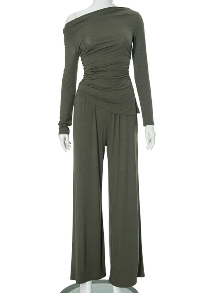 Asymmetrical Ruched Pant Set