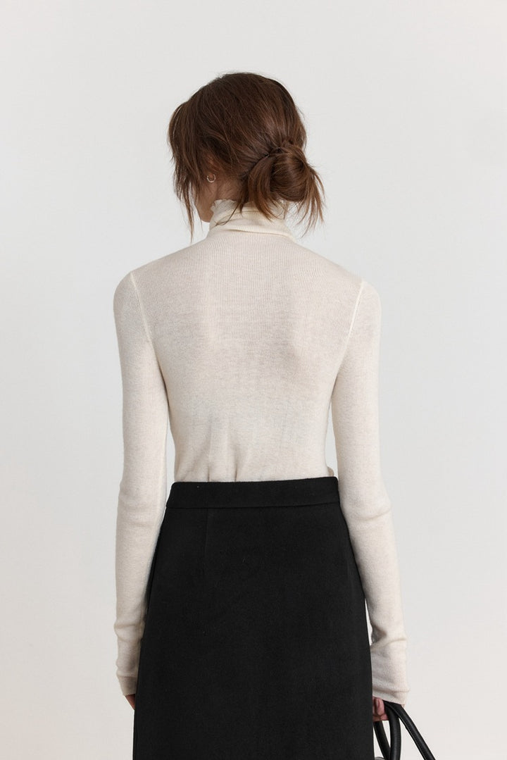Wool Stretch Slim-Fit Turtleneck Sweater