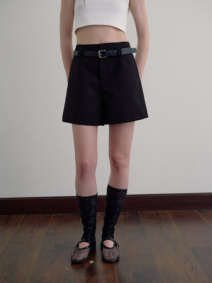 Casual Slim-Fit Blazer Shorts