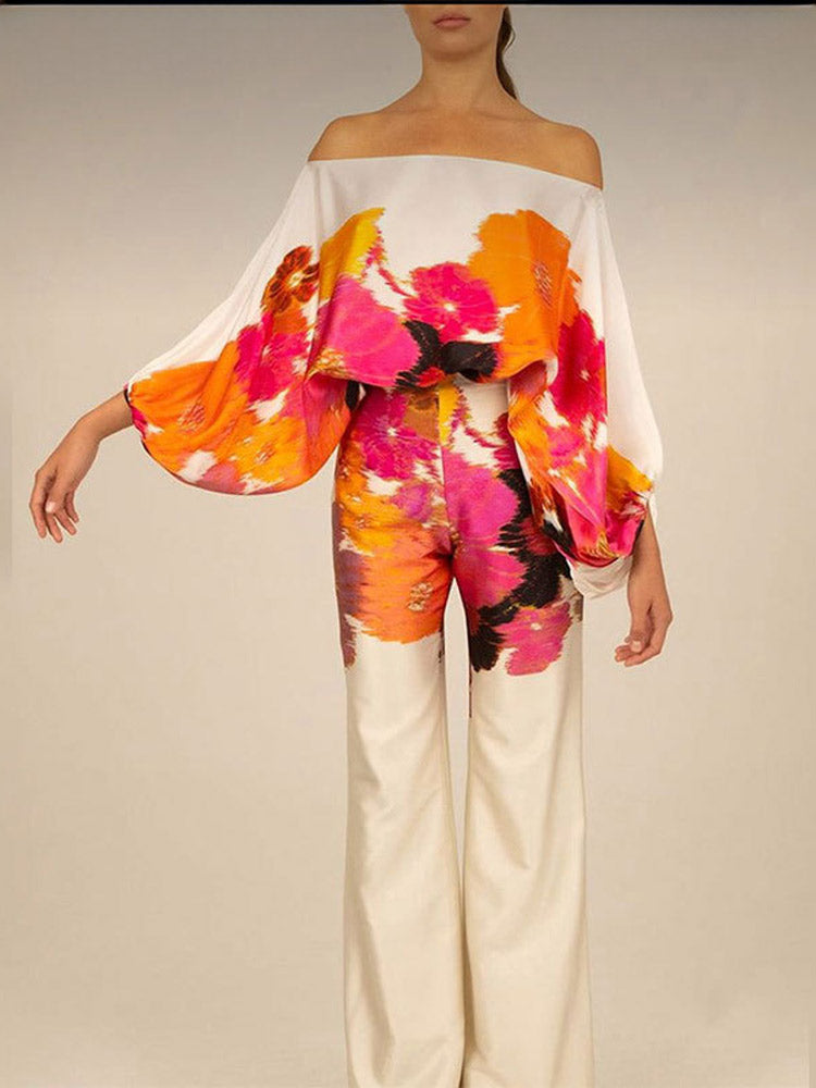 Conjunto de dos piezas con ondas abstractas - Naranja