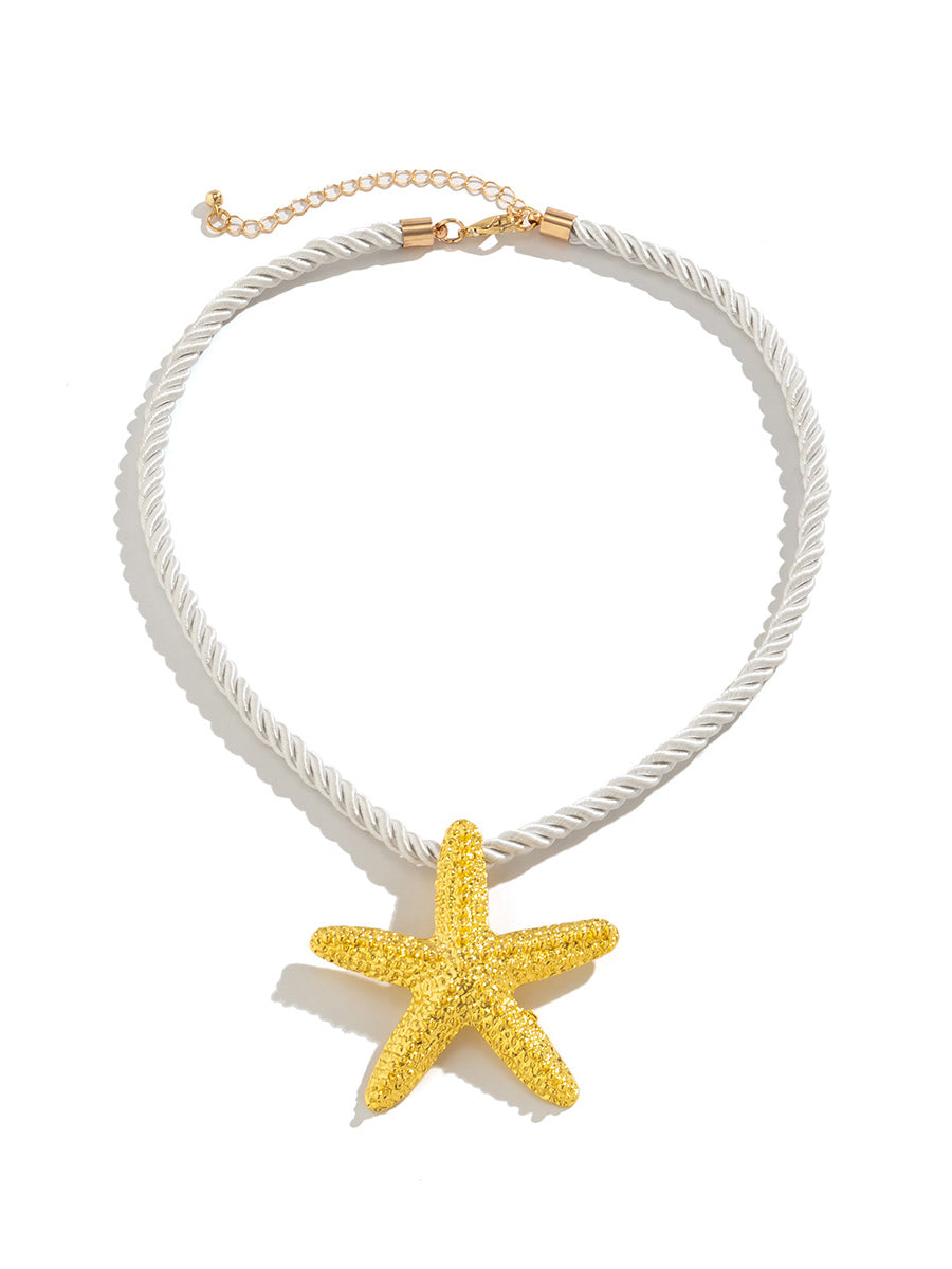 Collar de estrella de mar de Santorini ~ Oro