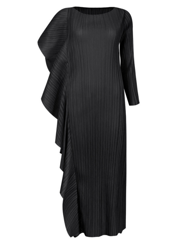 Γυναικείο ασύμμετρο μονόχρωμο συνονθύλευμα φόρεμα υψηλής ποιότητας