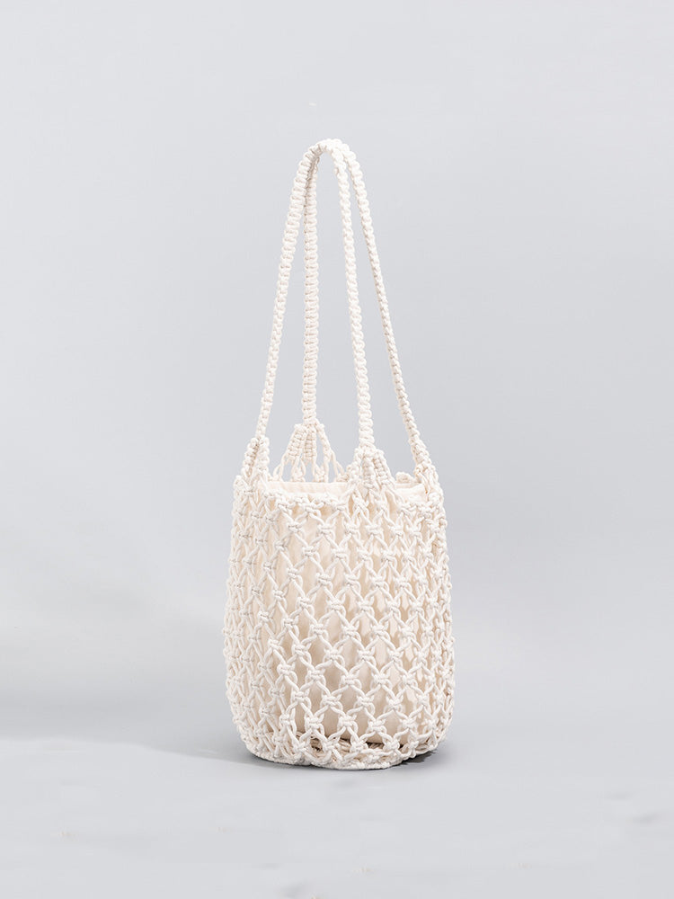 綿糸織り網バッグ