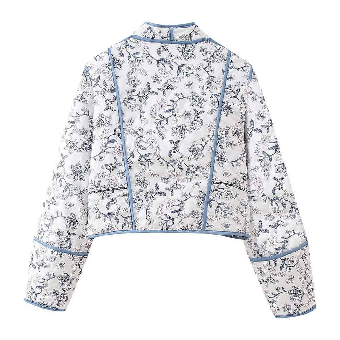 Chaqueta reversible con estampado de flores étnicas