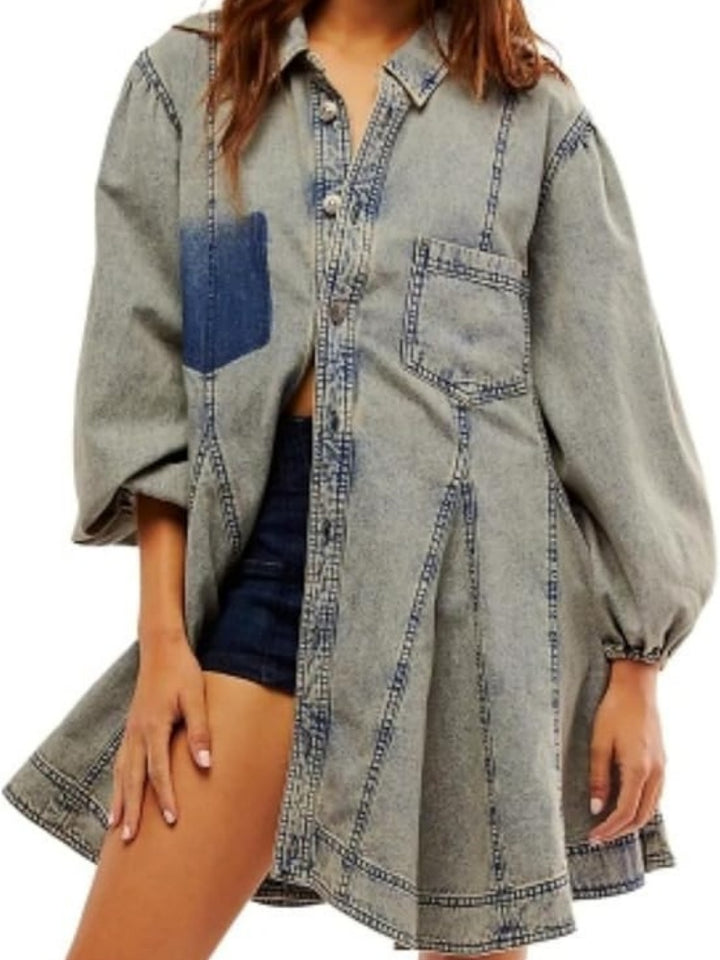 Robe en jean avec détails boutonnés