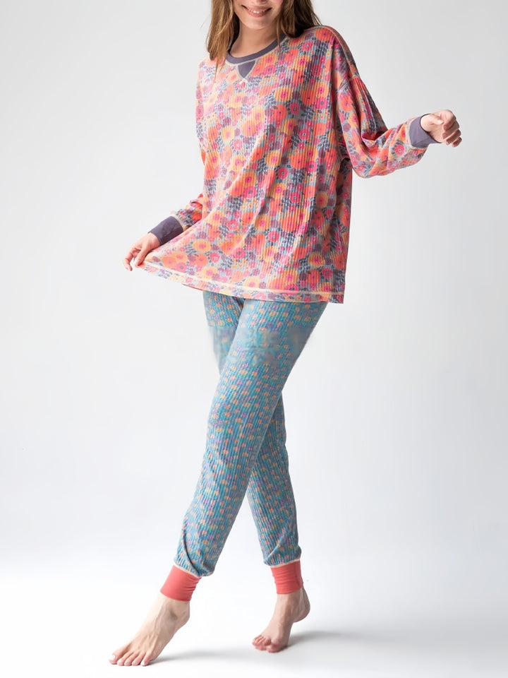 Wafelprint Lange Mouwen Sweatshirt