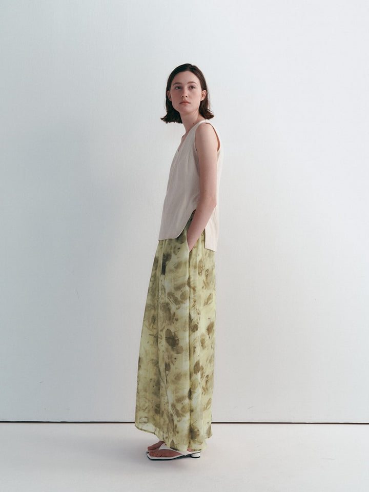 Falda midi floral romántica vintage de cintura alta