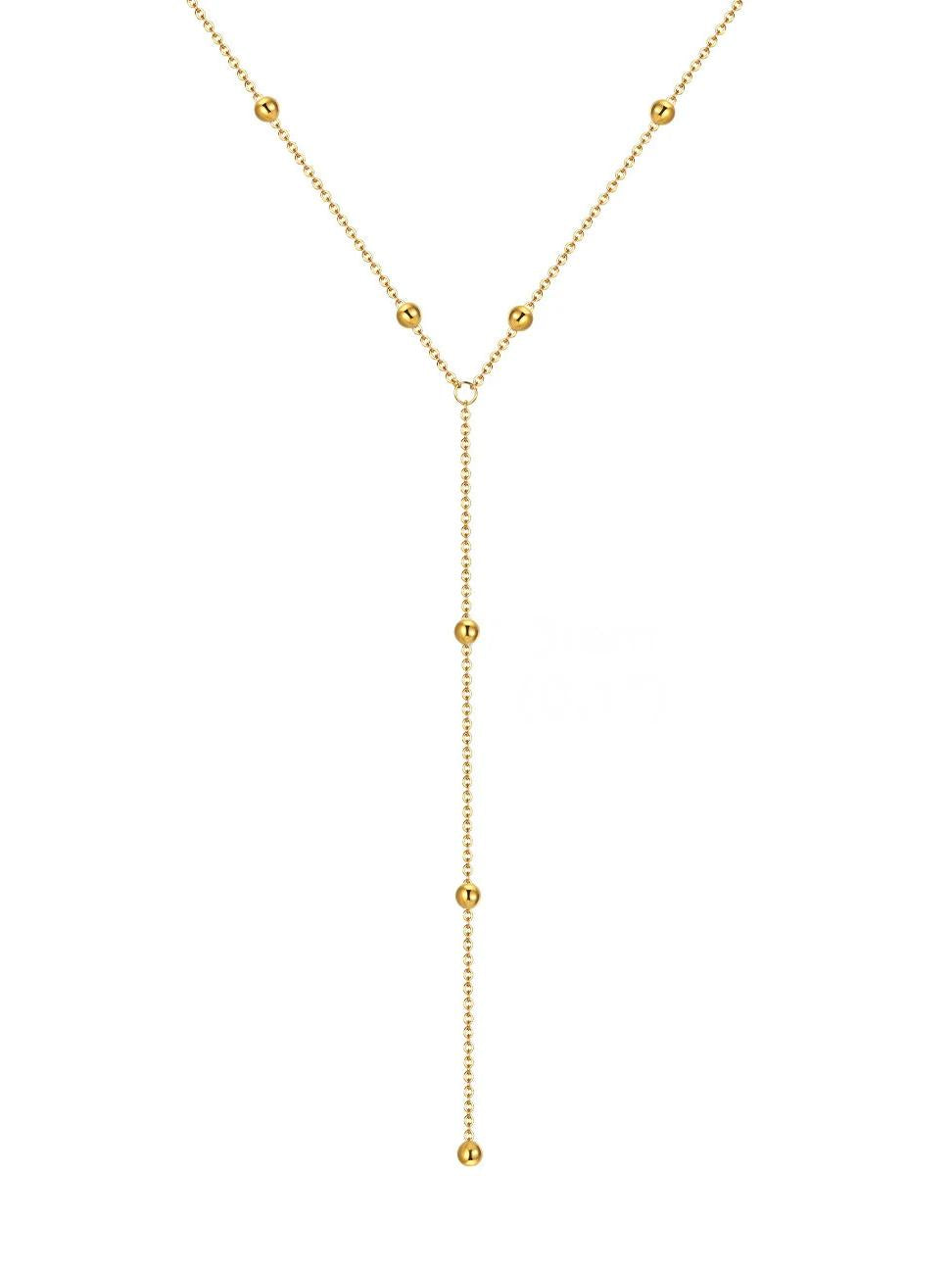 14 k guldpläterade Besties med pärlor halsband guld