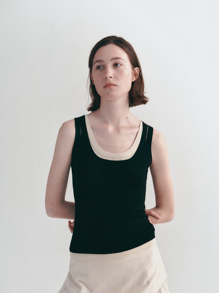 Korean-Style Casual Sleeveless Fitted Tank