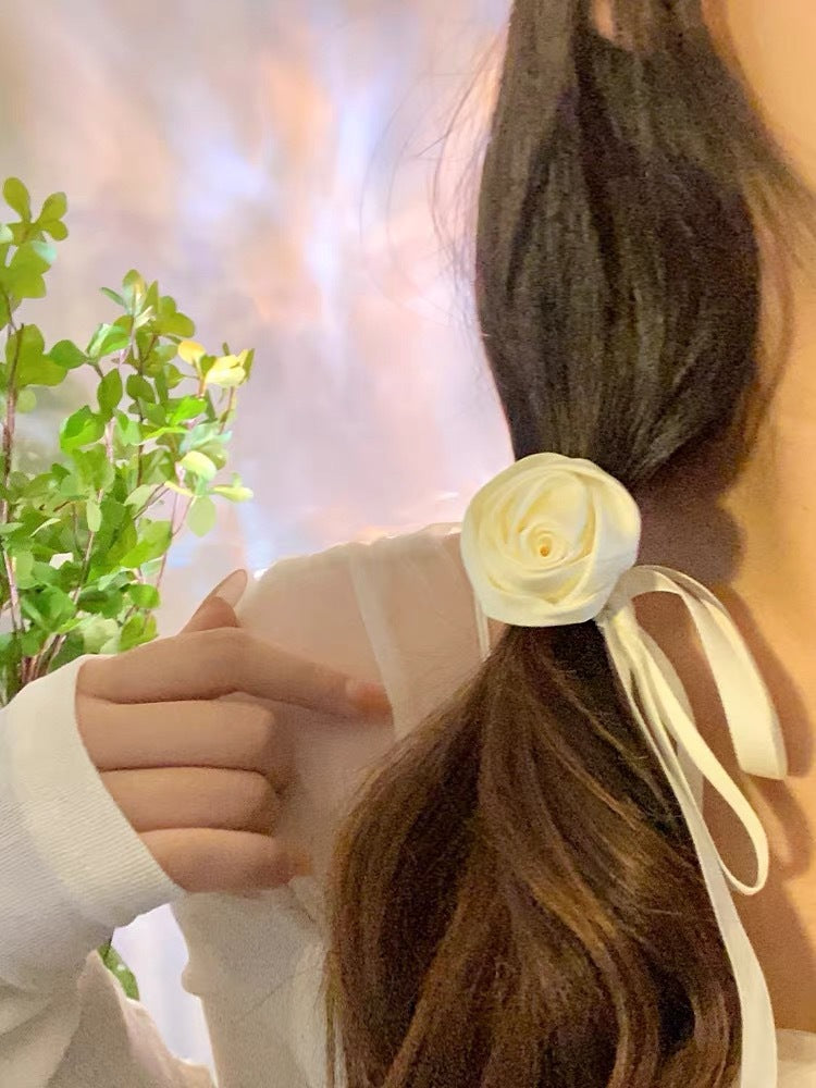 Romantic Rose Flower Ribbon Choker Necklace