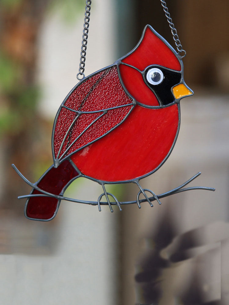 Rød Fjerfugl" hængende dekoration