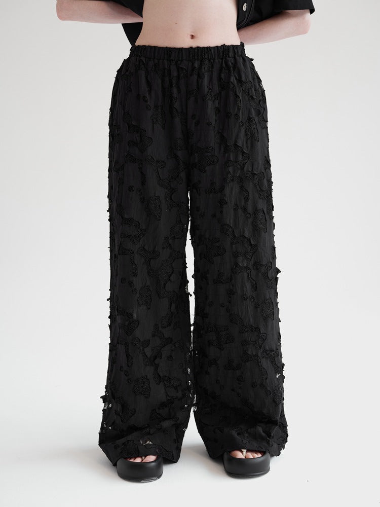 Hollow Lace Casual Long Pants