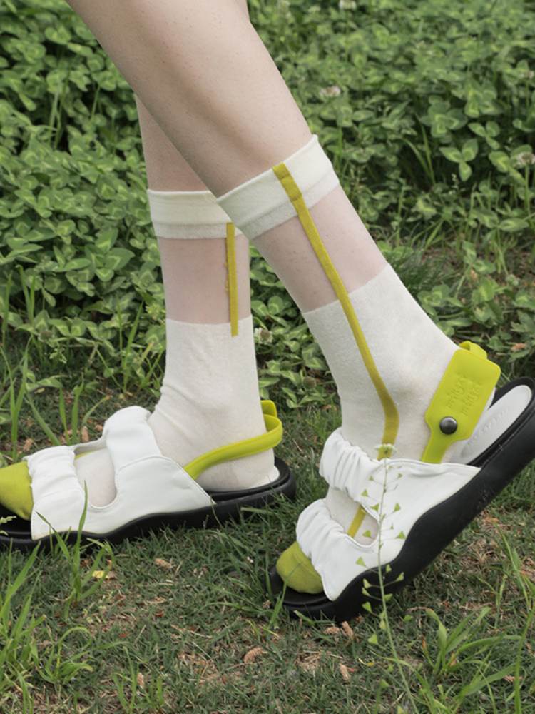 Ultratenké hedvábné ponožky z čistého křišťálového skla