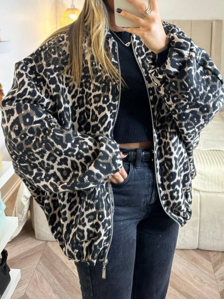 Lässige Jacke mit Animalprint