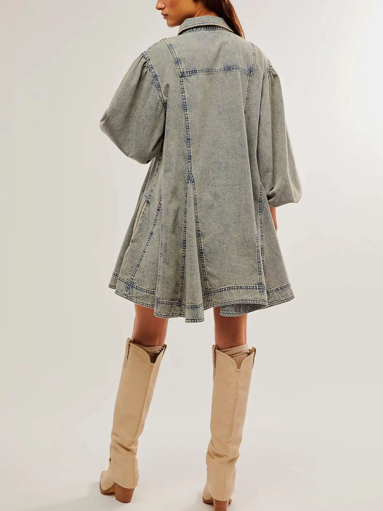 Robe en jean avec détails boutonnés